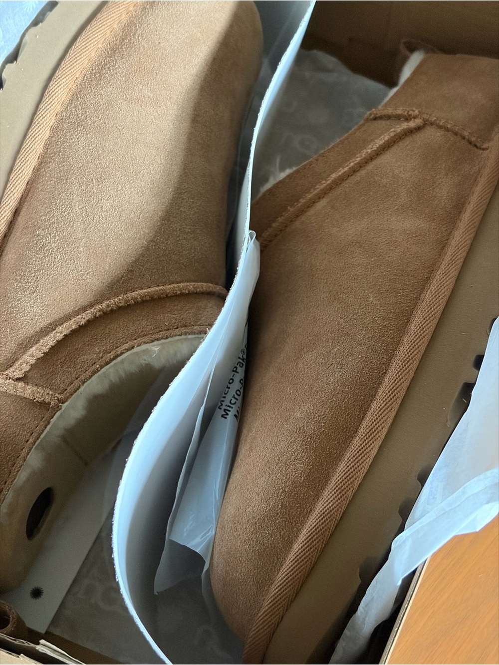 UGG Chestnut Suede Slip-On Slippers - Picture 8 of 10